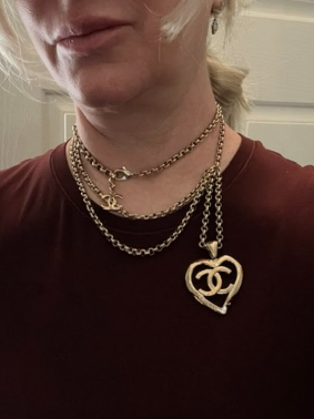 Chanel CC Heart Pendant Chain Belt/Long Necklace - Picture 3 of 11